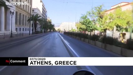 Empty streets in Athens as coronavirus lockdown begins in Greece