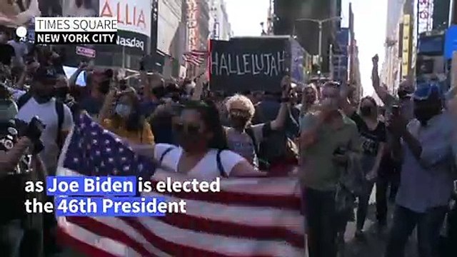 Celebrations in the US as Biden pledges to be president 'for all Americans'