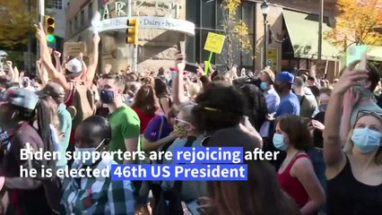 Jubilation and devastation: Biden and Trump supporters gather across the US