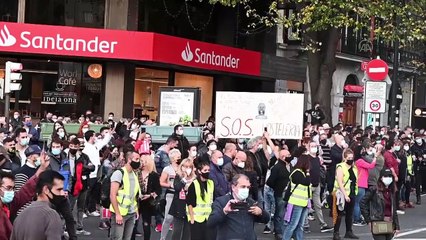 İspanya'da Kovid-19 önlemleri protestosu - BİLBAO