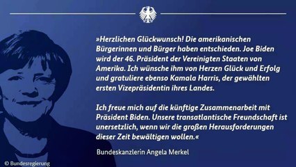 Líderes mundiais parabenizam Biden