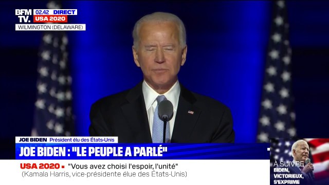 Joe Biden: Je m'engage à être un président qui ne veut pas diviser mais qui veut unifier