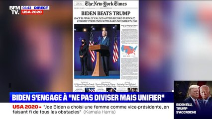 Joe Biden élu président: les Unes des journaux américains