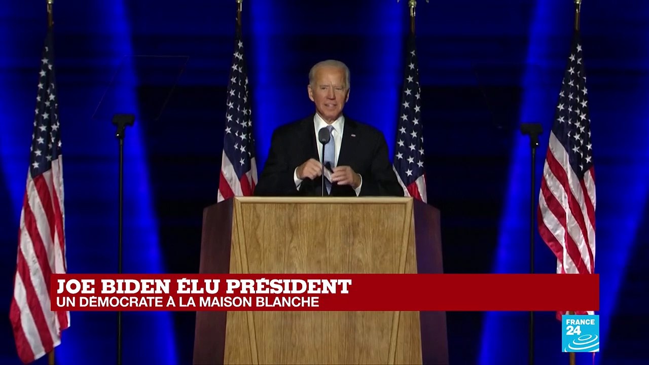 Election US - Regardez le premier discours de Joe Biden cette nuit après l'annonce de son élection : "Il est temps de panser les plaies du pays et d'en finir avec les diabolisations"