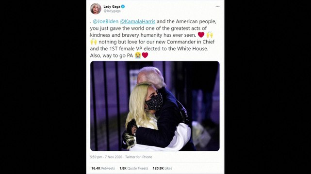 Celebrities react on social media as Biden wins presidential race