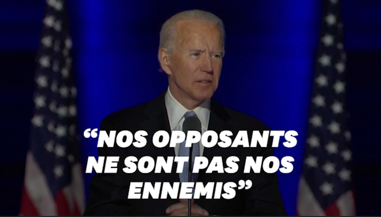 Joe Biden s'engage à être "un président qui rassemble et non pas qui divise" dans son discours de victoire
