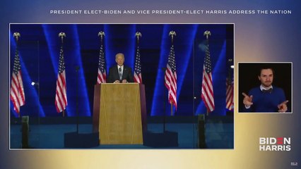 Скачать видео: U.S. President-elect Joe Biden and Kamala Harris delivers remarks