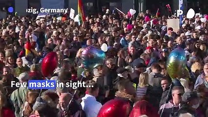 Germany: protest against virus restrictions in Leipzig