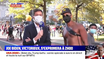 Présidentielle US : Le duplex compliqué de Maxime Switek avec un supporter éméché de Joe Biden