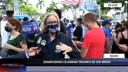 Celebración por victoria de Joe Biden - Miami - VPItv