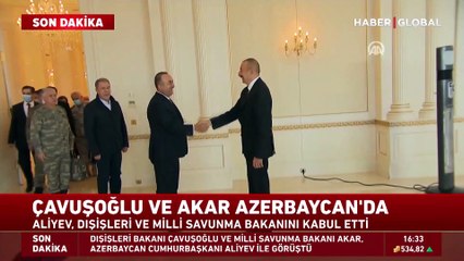 Bakanlar Çavuşoğlu ve Akar Azerbaycan'da: "Böyle bir mutlu günde Bakü'de olmaktan ayrıca mutluyuz"