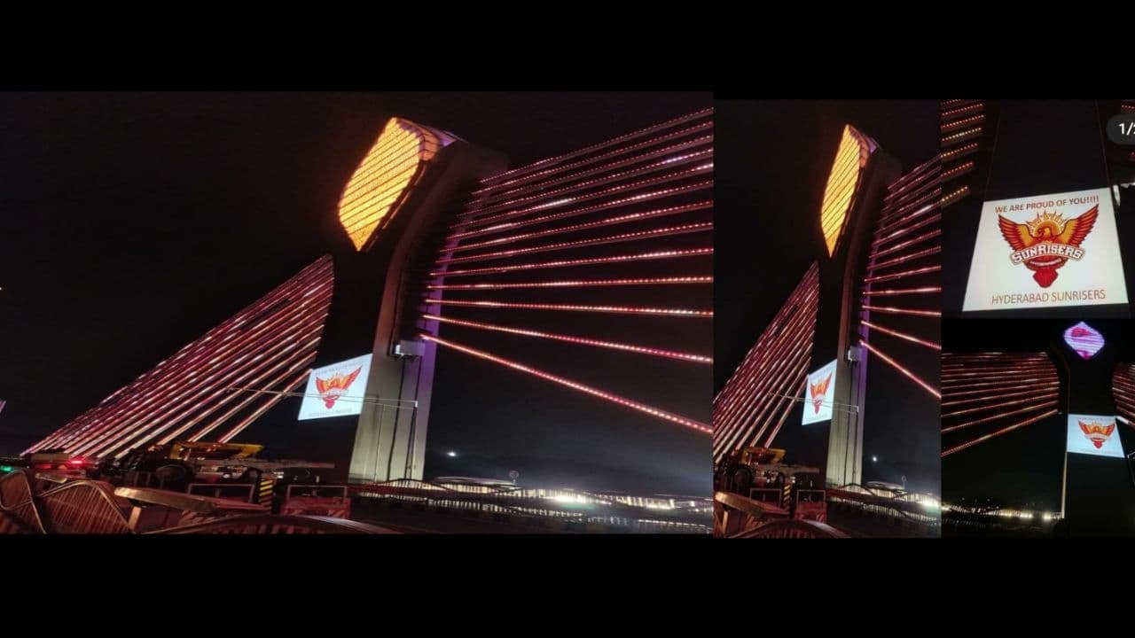 IPL 2020 : Sun Risers Hyderabad Logo On Cable Bridge | TS govt Wishes To SRH | Oneindia Telugu