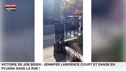 Victoire de Joe Biden : Jennifer Lawrence court et danse en pyjama dans la rue ! (vidéo)