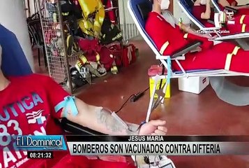 Jesús María: bomberos reciben vacuna contra la difteria y aspirantes donan sangre
