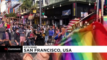 Joe Biden supporters celebrate win in San Francisco, California