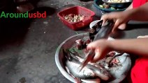 Amazing Live Fish Cutting Skills in Village girl
