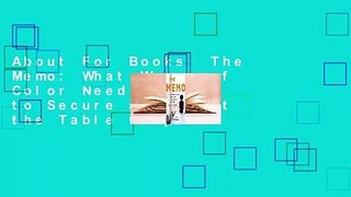 About For Books  The Memo: What Women of Color Need to Know to Secure a Seat at the Table Complete