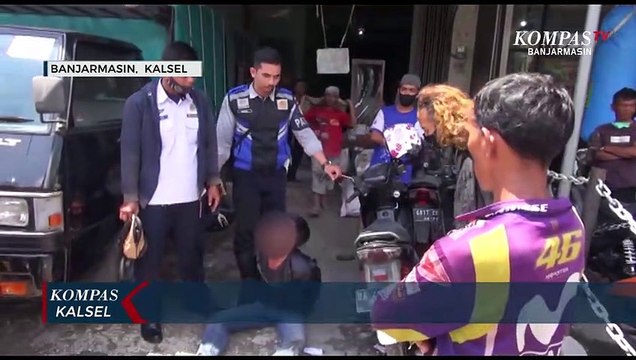 Warga Tangkap Seorang Pria Terduga Pencuri Beras Usai Tendang Sepeda Motor Pelaku