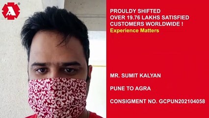 Agarwal Packers and Movers Pune to Agra | Customer Testimonial