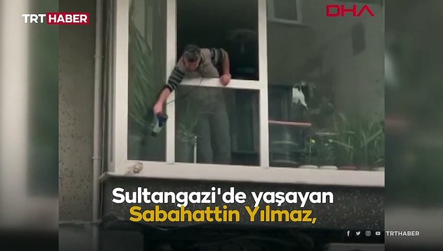 Üşüyen kumruyu saç kurutma makinesiyle ısıttı