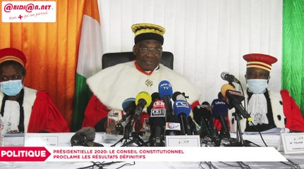 Présidentielle 2020: Le conseil Constitutionnel proclame Les résultats définitifs