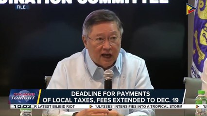 Download Video: Deadline for payments of local taxes, fees extended to December 19