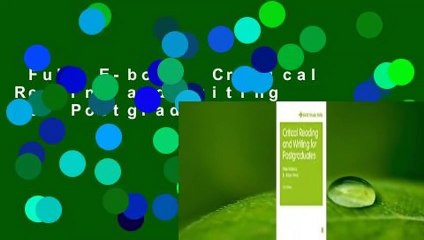 Full E-book  Critical Reading and Writing for Postgraduates Complete