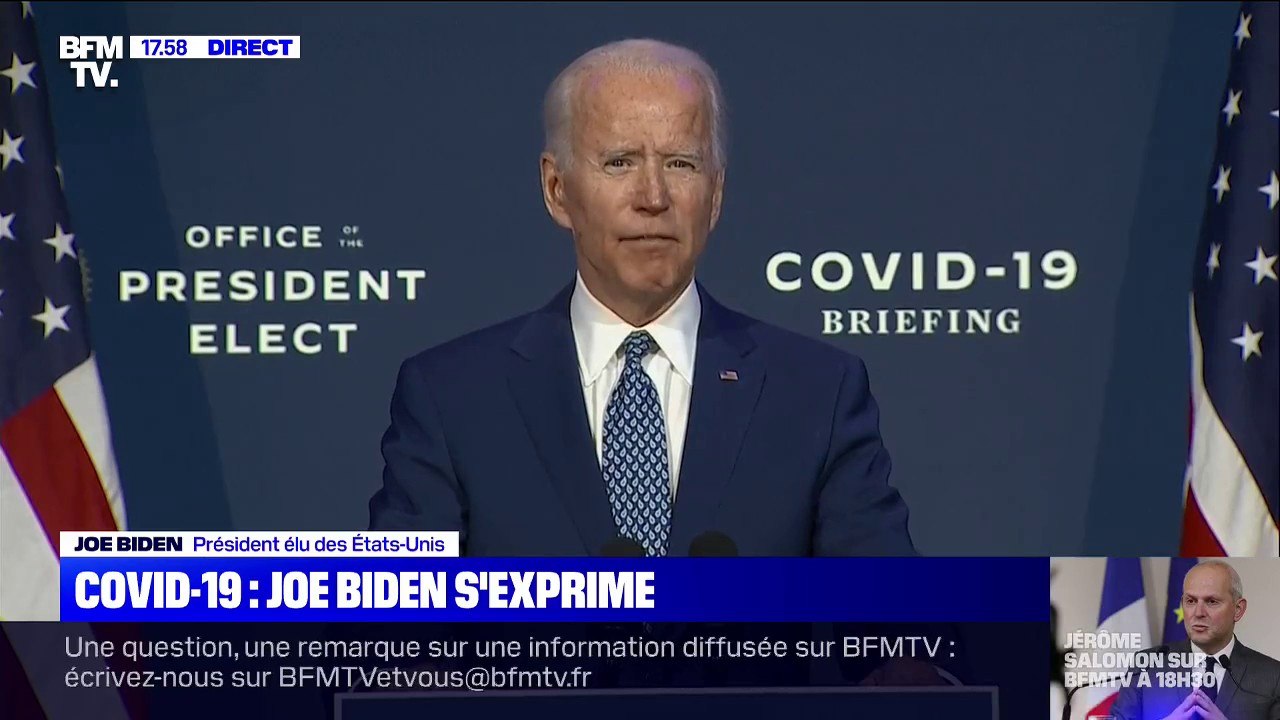 Coronavirus: Joe Biden affirme qu'il fera "tous les efforts nécessaires pour endiguer cette pandémie"