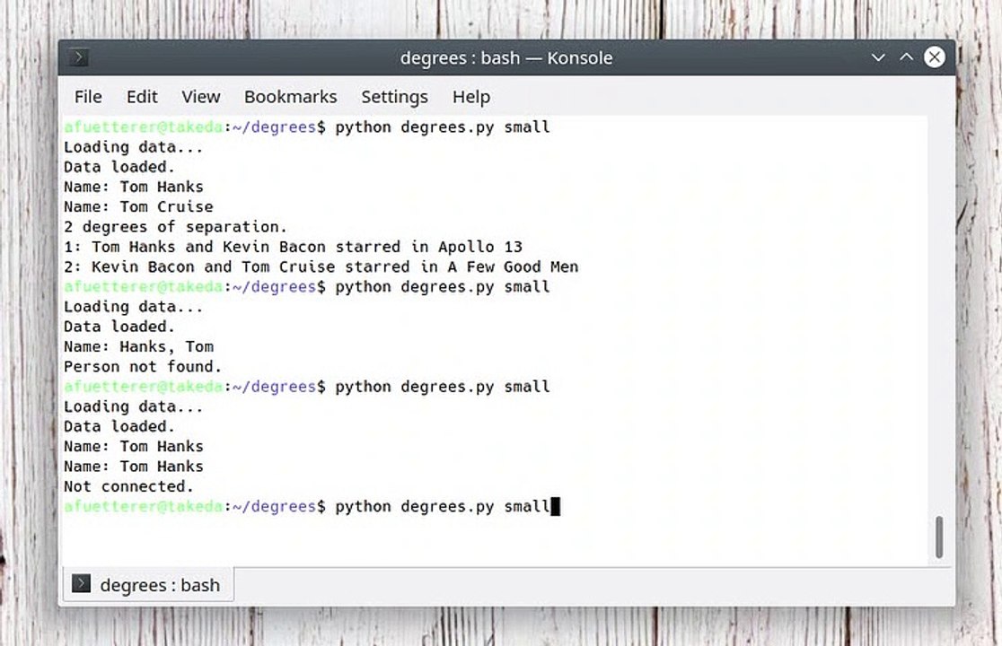 CS50AI Project 0: Degrees