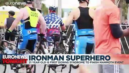 21-year-old American is first person with Down Syndrome to finish Ironman thriatlon race