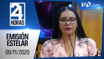Noticias Ecuador: Noticiero 24 Horas, 09/11/2020 (Emisión Estelar)