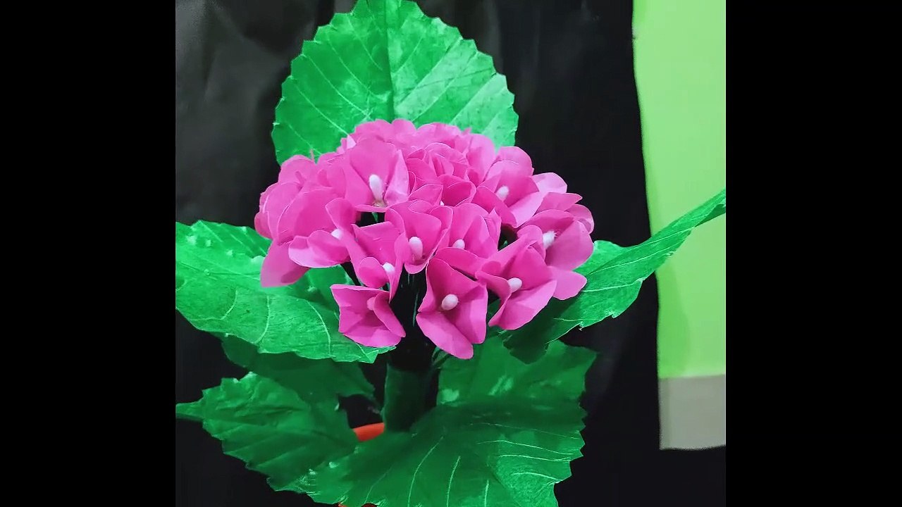 Flower Making with Plastic Carry Bag Paper Craft Flower Making DIY Craft