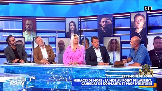 Laurent, candidat de Koh-Lanta, Les 4 Terres sur TF1 et aussi prof d'histoire, a été menacé de décapitation. Dans Touche pas à mon poste sur C8, il s'exprime.
