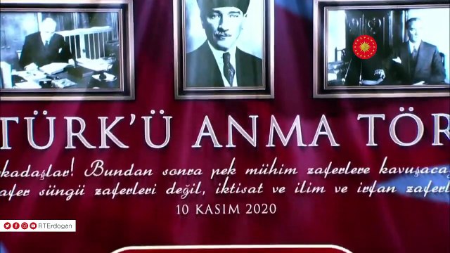 Erdoğan, Beştepe'de düzenlenen Atatürk'ü anma etkinliğinde konuştu