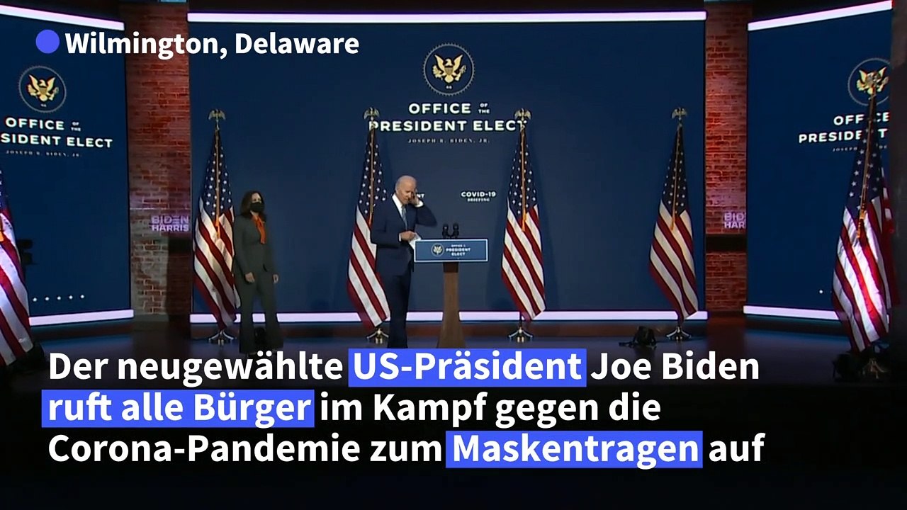 Biden ruft US-Bürger eindringlich zum Maskentragen auf