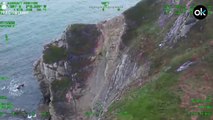 Las impresionantes imágenes del rescate de un escalador en Reino Unido