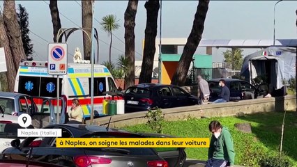 Covid-19 : en Italie, des malades placés sous oxygène dans leur voiture faute de place dans les hôpitaux