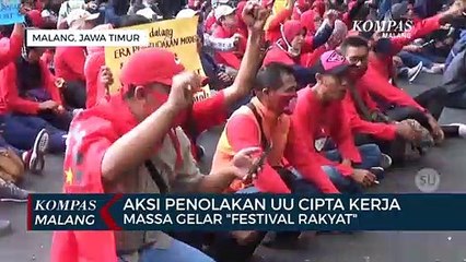 Unjuk Rasa Tolak UU Cipta Kerja di Malang Kembali Digelar