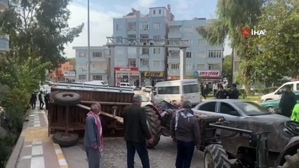 Şanlıurfa’da Buğday Yüklü Römork Devrildi