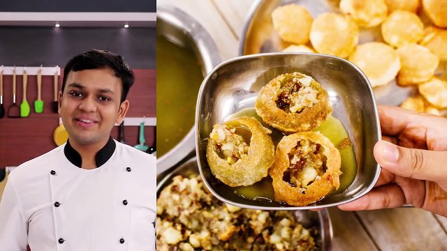 सबसे आसन तरीका रोड जैसी पानी पूरी बनाने का - puchka pani puri golgappa recipe - cookingshooking