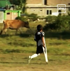 9-year-old Imphal Plays Footballer Has Only One Leg