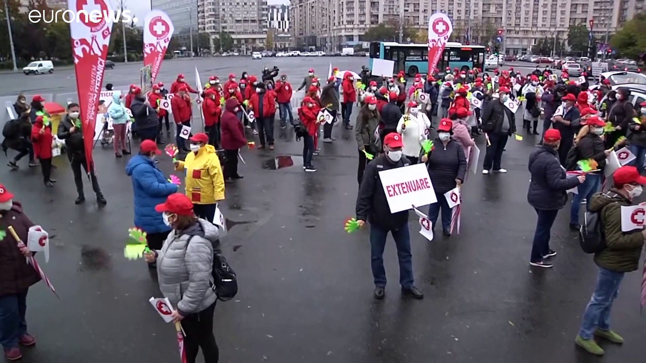Koronavírus: a kimerültség miatt tüntettek Romániában