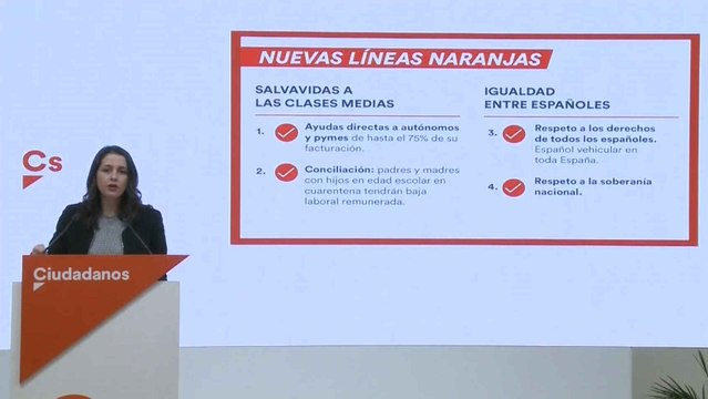 Arrimadas exige retirar enmienda del castellano para apoyar los presupuestos