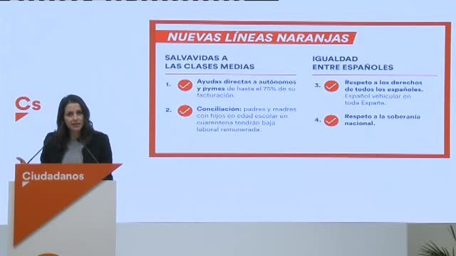 Arrimadas exige retirar la enmienda sobre el castellano en la escuela para apoyar los Presupuestos