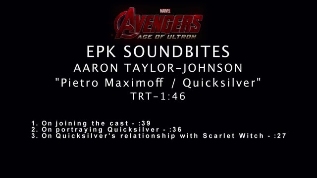 Avengers Age of Ultron - Interview Aaron Taylor-Johnson Quicksilver (English) HD