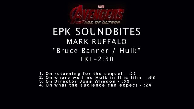 Avengers Age of Ultron - Interview Mark Ruffalo The Hulk (English) HD