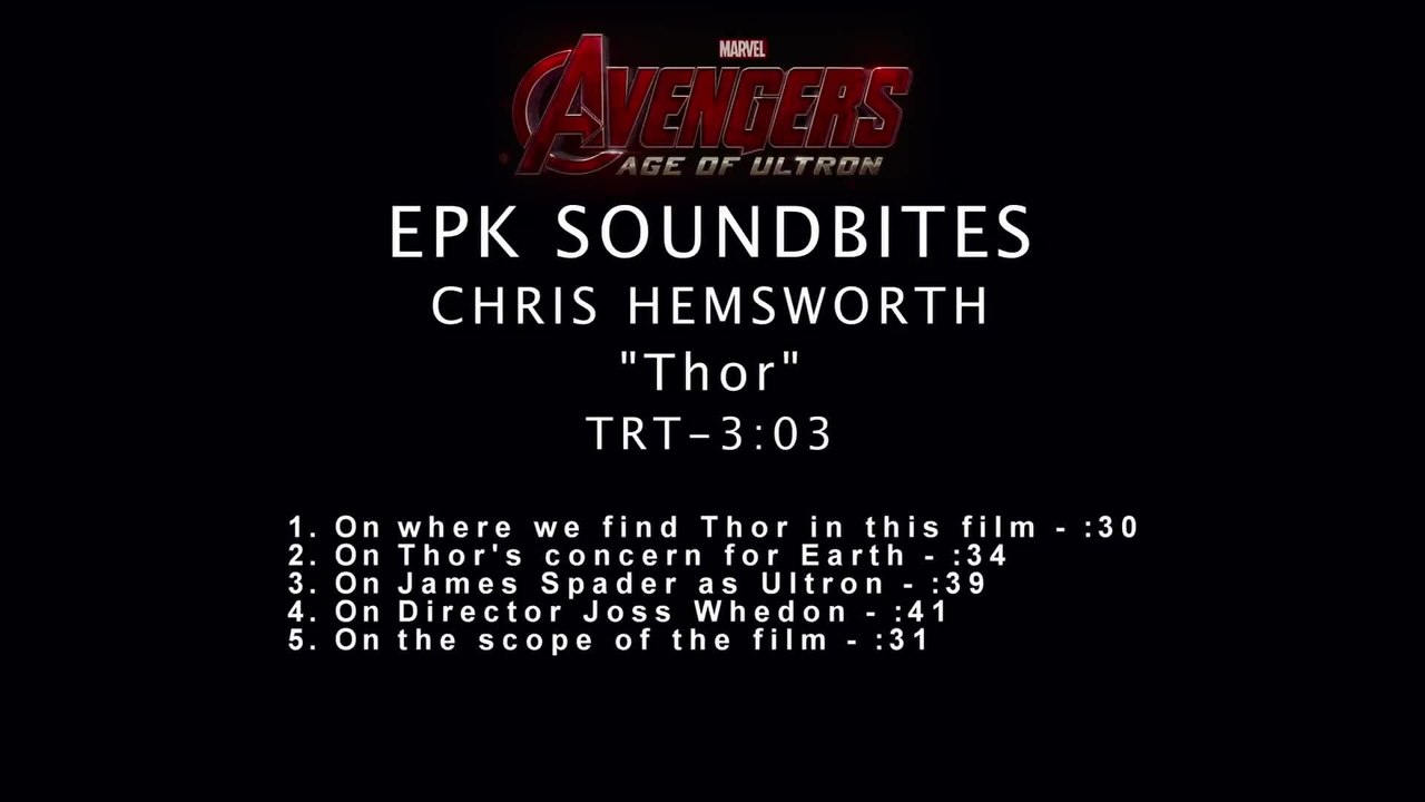 Avengers Age of Ultron - Interview Chris Hemsworth Thor (English) HD