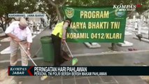 Peringati Hari Pahlawan, Polisi Dan TNI Bersih-Bersih Makam