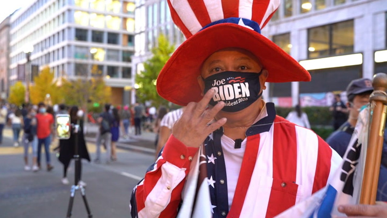 WATCH: Americans are reacting in celebration and protest to Joe Biden's election victory