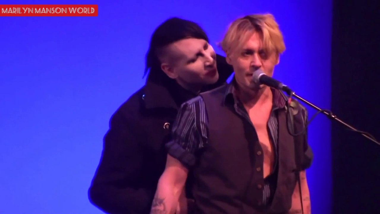 Marilyn Manson With Johnny Depp Perfoming "The Dope Show" Prívate Party 2014